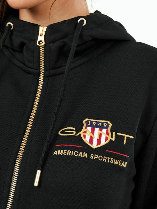 Women's Sweatshirt Jacket Hooded Black