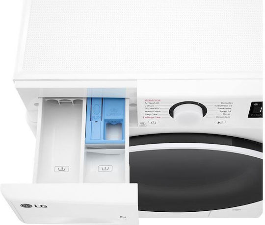 LG Πλυντήριο Ρούχων 8kg με Τεχνολογία Ατμού 1200 Στροφών TurboWash F2WR508S0W