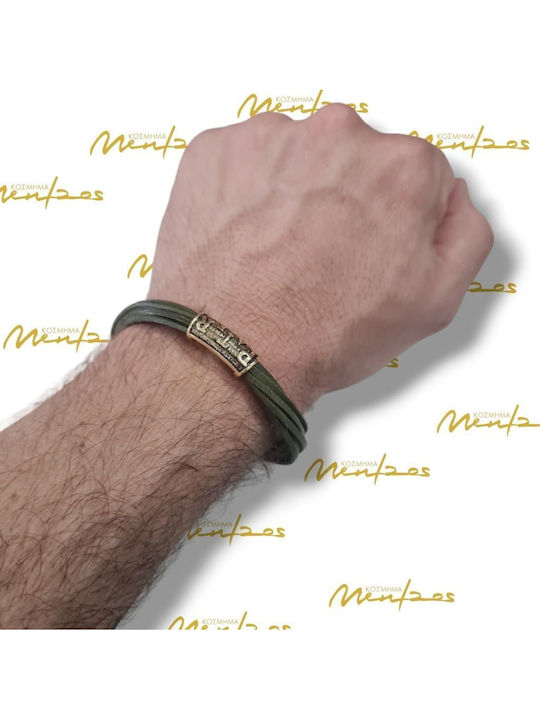 Agios Damen Armband Grün aus Leder