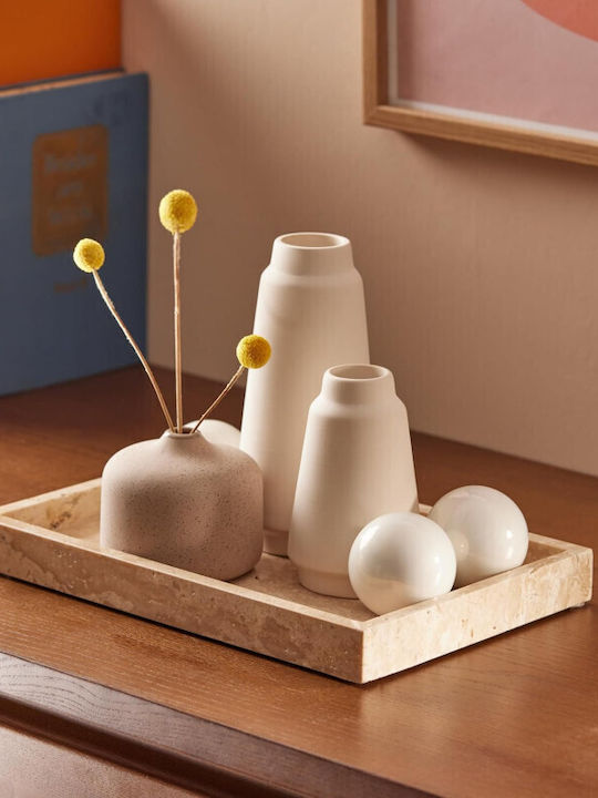 Navaris Διακοσμητικός Δίσκος Travertine Tray Rechteckig 30x20x3cm 1Stück