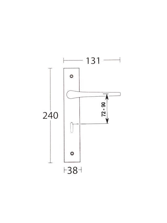 Convex Ръкохватка Предна врата с Плоча Вдясно 1505 ICH-13545-ΠΌΜΟΛΟ-ΕΞΏΠΟΡΤΑΣ-ΔΕΞΊ Шах и мат Black