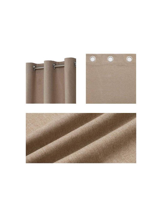 Viokarpet Vorhang mit Grommet Beige 140x265cm