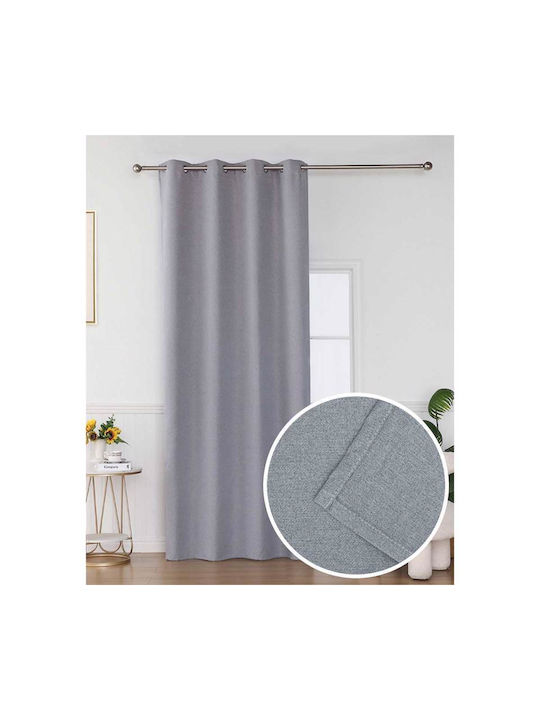 Viokarpet Verdunkelungsvorhang mit Grommets D. Grau 140x265cm