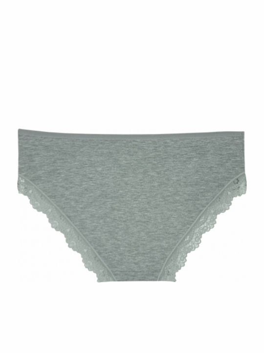 Βαμβακερά Дамско Слип 2Pack с дантела Gray