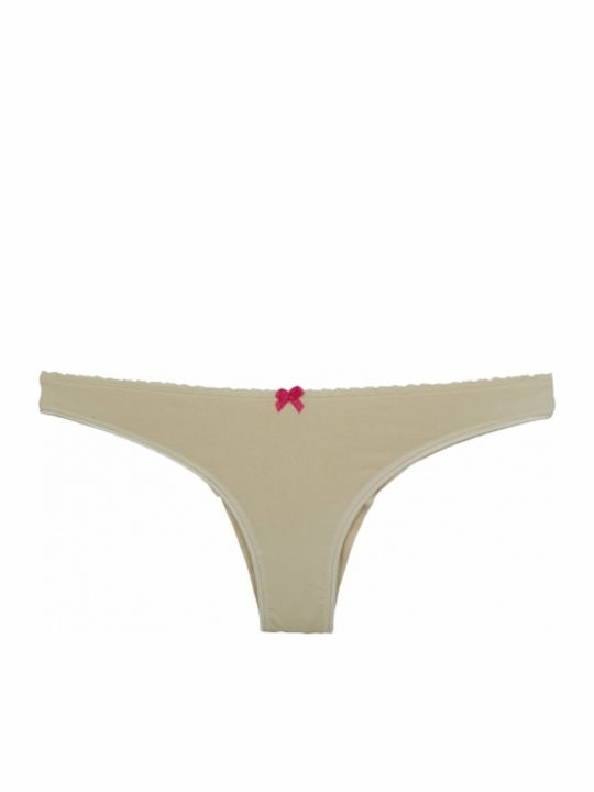Βαμβακερά Damen Brasilien 2Pack Nahtlos Beige