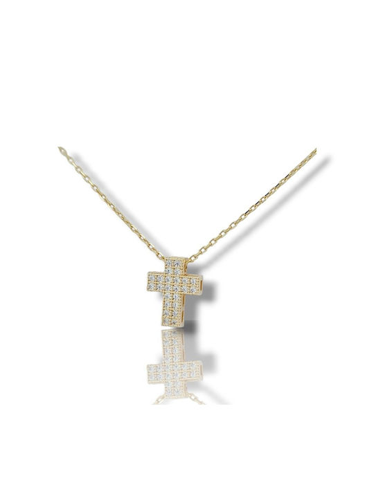 Mentzos Gold Kreuz 14K mit Kette Code