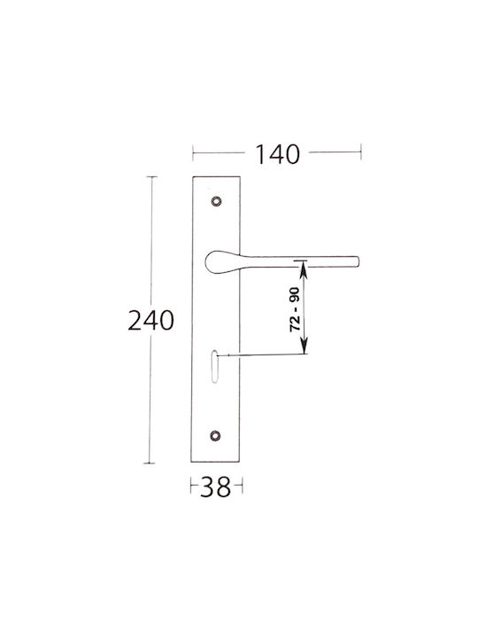 Convex Hebel Vordertür mit Platte Links 1485 ICH-13572-ΠΌΜΟΛΟ-ΕΞΏΠΟΡΤΑΣ-ΑΡΙΣΤΕΡΌ Matt Chrome