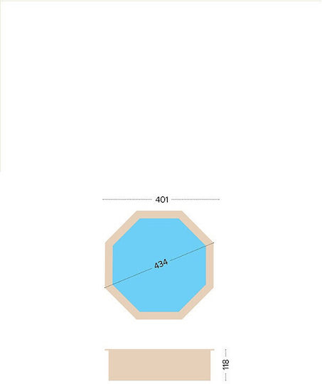Sunshine Octagonal Tropical Sunshine Στρογγυλή Πισίνα Ξύλινη 434x116εκ. Μπεζ