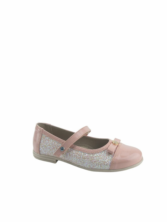 Scarpy Kids Ballerinas 7 with Hoop & Loop Closure Pink