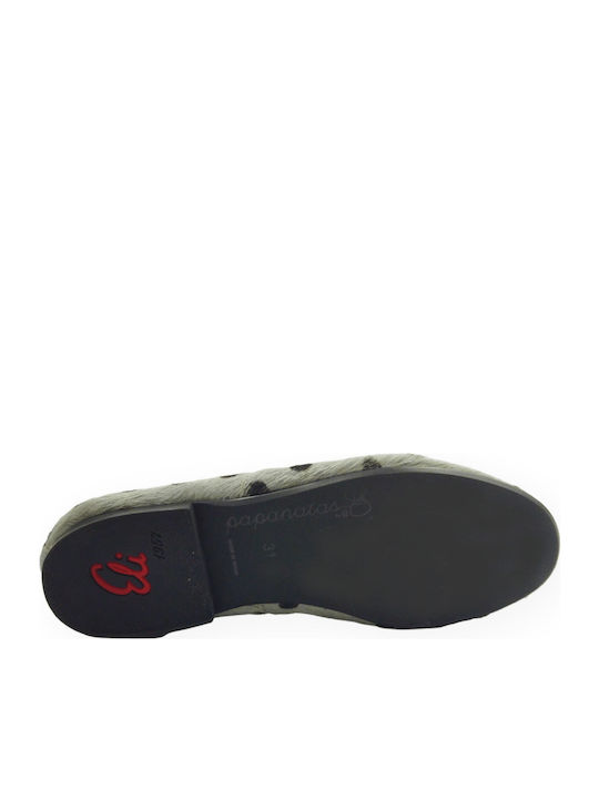 Kids Leather Ballerinas Gray
