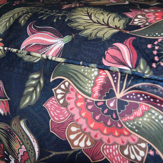 Decocraft Sitzsack Hocker NightFlower Blau 60x60x45cm