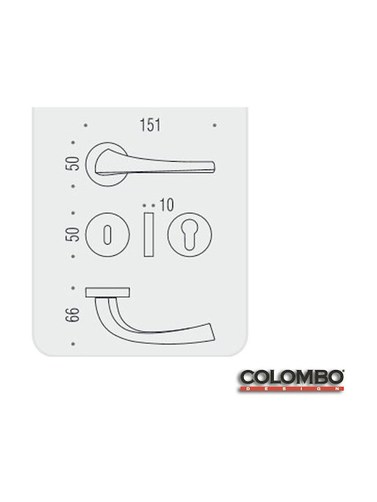 Colombo Design Hebel Mittlere Tür mit Rosette Nagare Gold matte