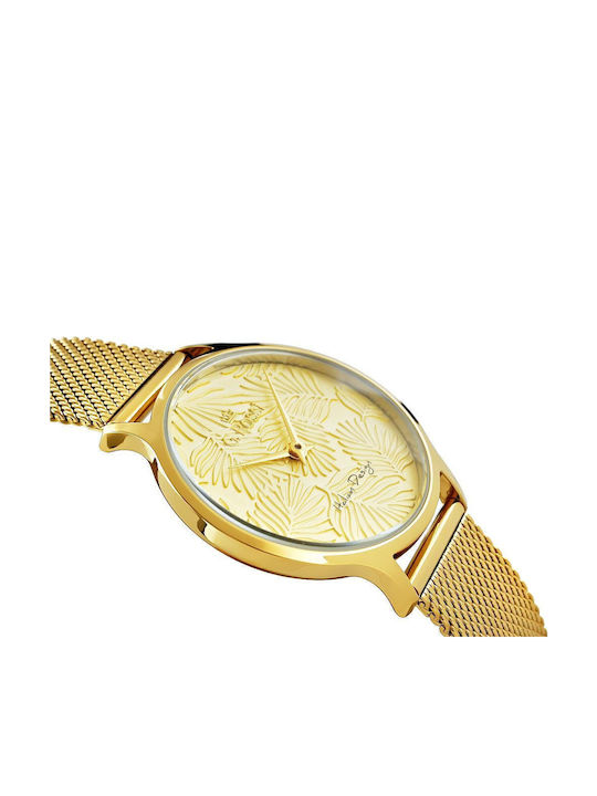 G.Rossi Men's Watch Battery with Gold Metal Bracelet