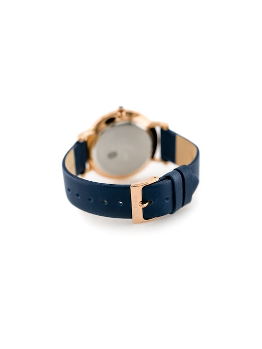 G.Rossi Watch Battery with Blue Leather Strap