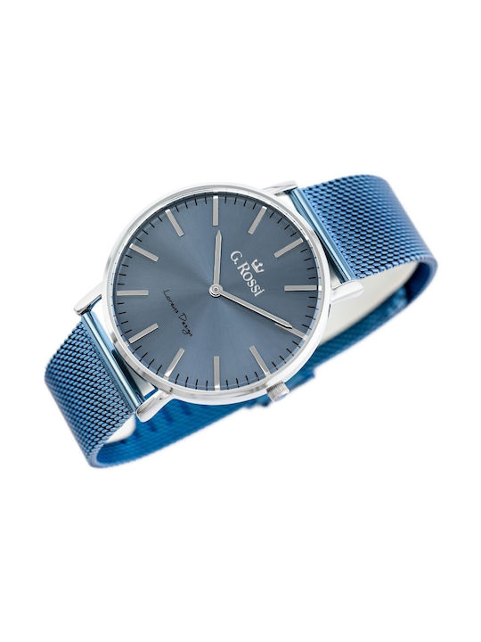 G.Rossi Watch Battery with Blue Metal Bracelet