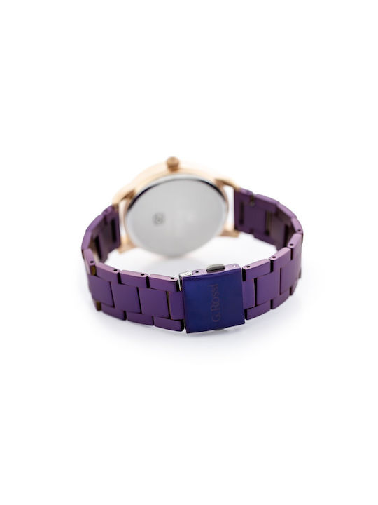 G.Rossi Men's Watch 31.5mm Battery with Purple Metal Bracelet
