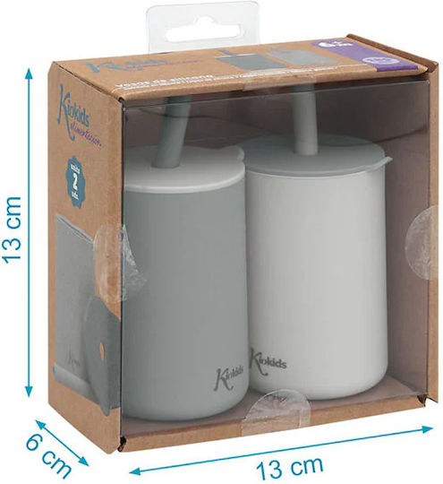 Kiokids Cănițe pentru copii din Silicon Gri 2buc 180ml