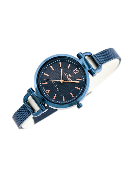 G.Rossi Watch Battery with Blue Metal Bracelet