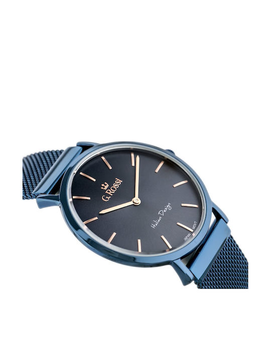 G.Rossi Men's Watch 36.5mm Battery with Blue Metal Bracelet