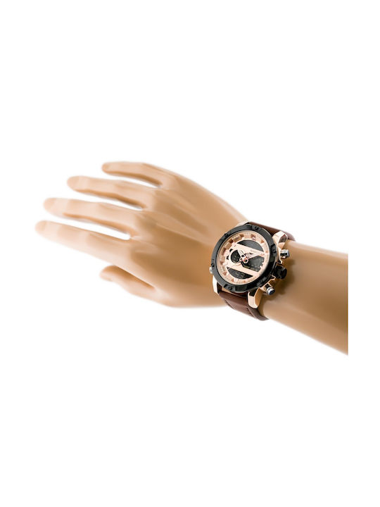 Naviforce Men's Watch 15mm Battery with Brown / Brown Leather Strap