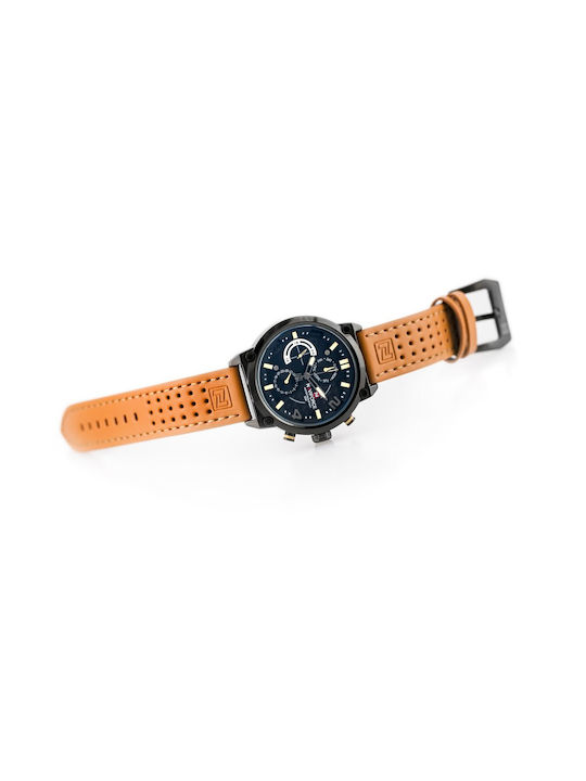 Naviforce Ceas Bărbați 39mm Baterie cu Curea Din Piele Maro / Maro