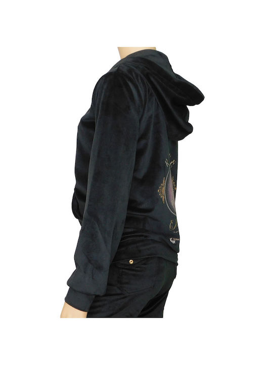Jogginganzug Samt BLACK