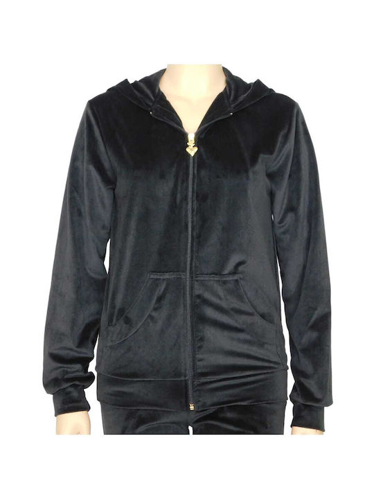 Jogginganzug Samt BLACK