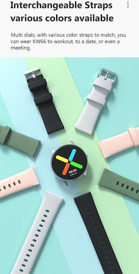 G.Rossi SG010C Stainless Steel 38mm Smartwatch με Παλμογράφο (Silver)
