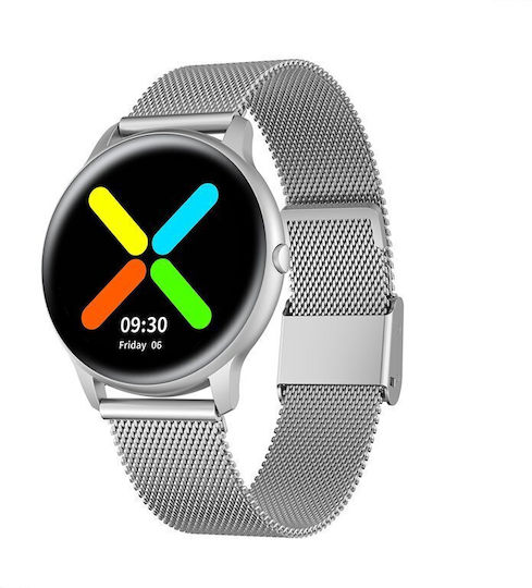 G.Rossi SG010C Stainless Steel 38mm Smartwatch με Παλμογράφο (Silver)