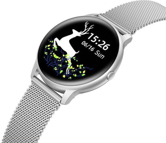 G.Rossi SG010C Stainless Steel 38mm Smartwatch με Παλμογράφο (Silver)