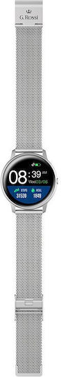G.Rossi SG010C Stainless Steel 38mm Smartwatch με Παλμογράφο (Silver)
