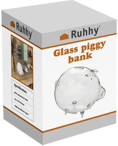 Ruhhy Money Box Plastic Transparent 12.5x18.5x12cm
