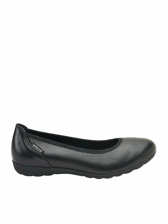 Lederne Damen Ballerinas in Schwarz Farbe