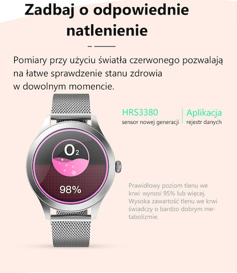 G.Rossi SG009B 38mm Smartwatch με Παλμογράφο (Pink Gold)