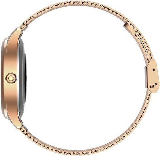 G.Rossi SG009B 38mm Smartwatch με Παλμογράφο (Pink Gold)