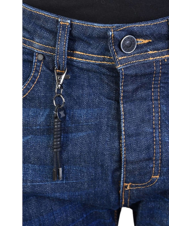Men's Jeans Pants Elastic Blue