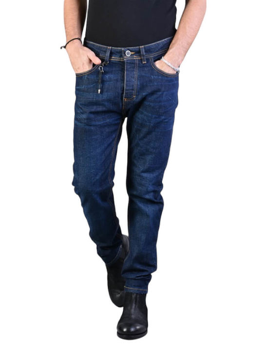 Men's Jeans Pants Elastic Blue