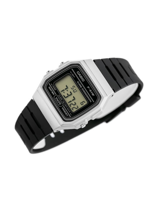 Casio Digital Uhr Batterie mit Schwarz / Schwarz Kautschukarmband