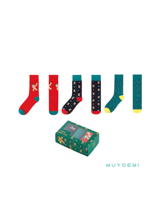 Muydemi Men's Christmas Socks Multi color 3Pack