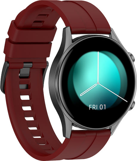 G.Rossi SG014C 46mm Smartwatch mit Pulsmesser (Black/Red)