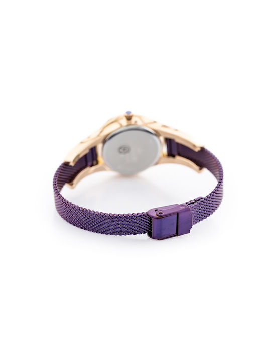 G.Rossi Women's Watch with Purple Metal Bracelet
