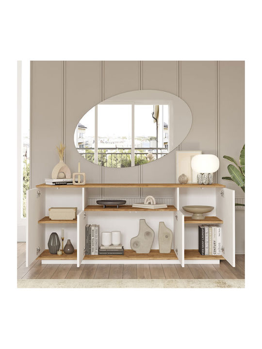 Bufet Placefol din Lemn White-Natural 180x44.5x75cm