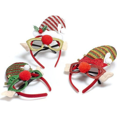 Weihnachts-Stirnband Rote mit Muster Elfen Rot