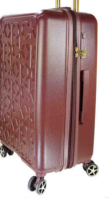 Calvin Klein Travel Suitcase Hard Bordeaux with 4 Wheels
