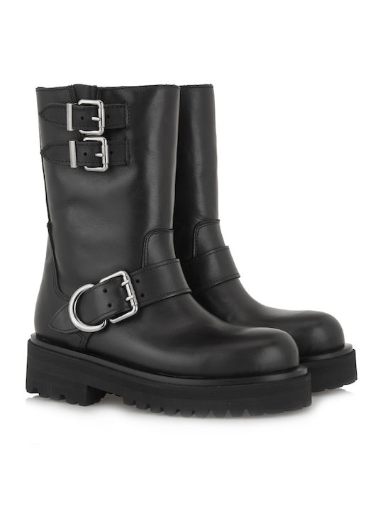 Alpe Leder Damen Knöchelstiefel Schwarz