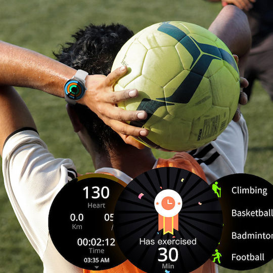 Rubicon Rncf10 Smartwatch με Παλμογράφο (Πολύχρωμο)