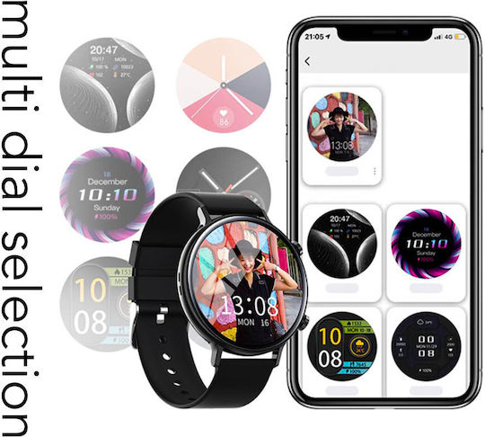 Rubicon Rnce98 44mm Smartwatch με Παλμογράφο (Πολύχρωμο)