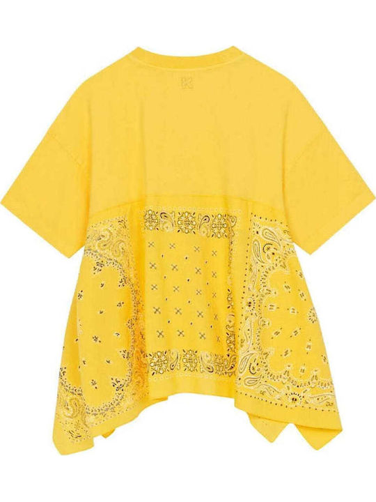Women's Blouses Oversized Short Sleeve T-shirt Yellow