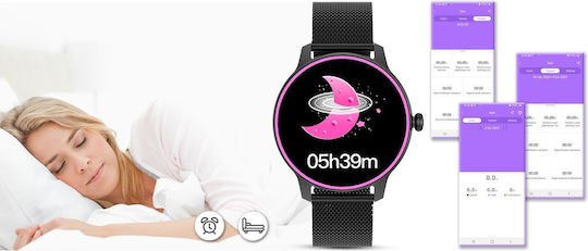 G.Rossi 40mm Smartwatch με Παλμογράφο (Μαύρο)