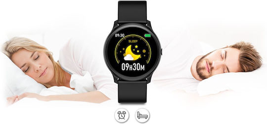 G.Rossi 45mm Smartwatch με Παλμογράφο (Μαύρο)